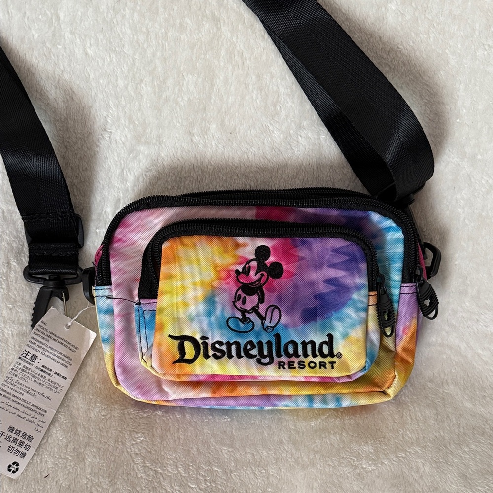 NWOT: Disneyland Resort Tie-Dye Mickey Crossbody Bag/ Fanny Pack